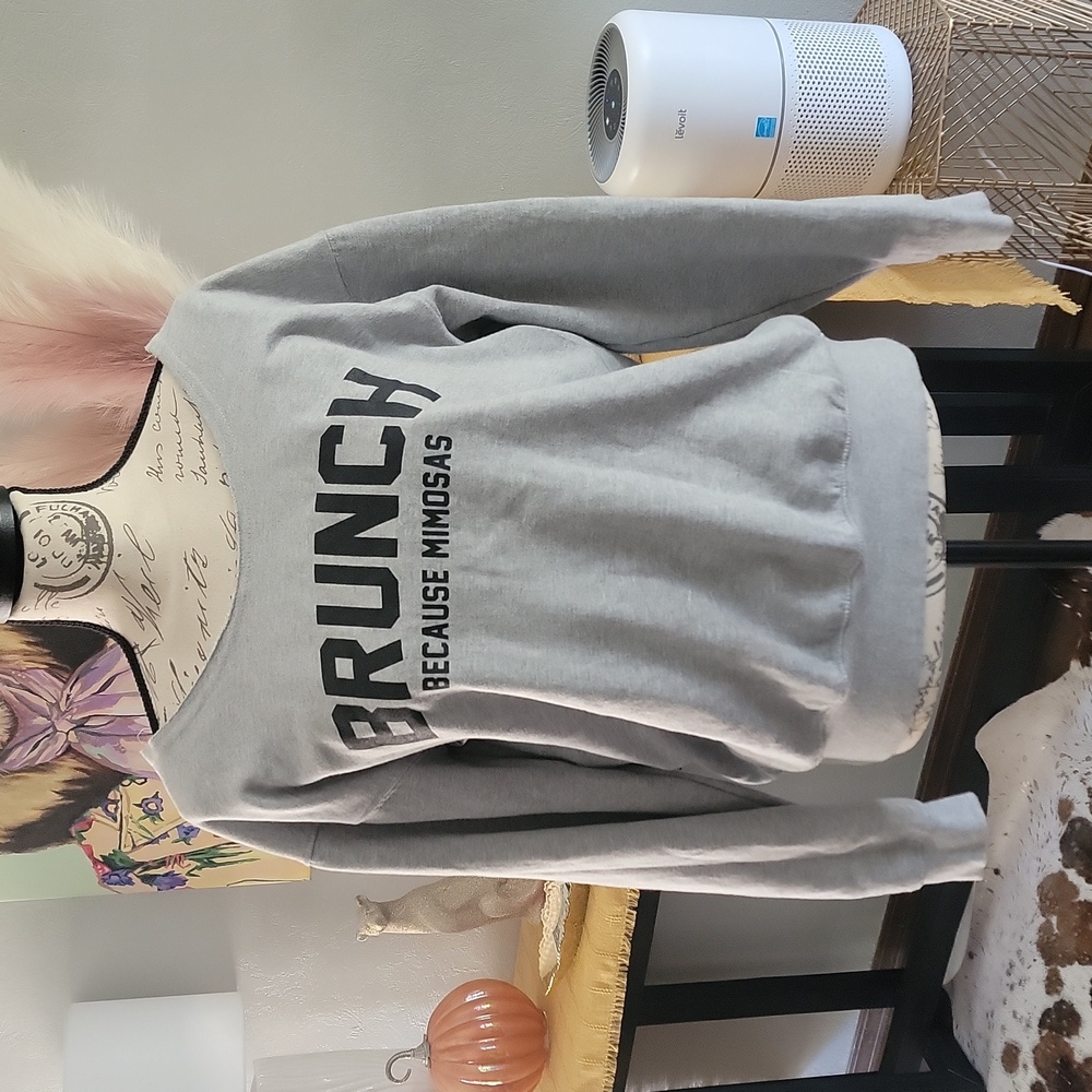 'Bunch because Mimosas' Grey Sweater